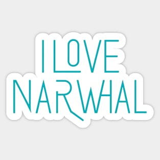 I Love Narwhal Sticker